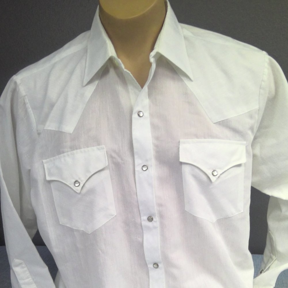 Vintage Dickson-Jenkins Western Pearl Snap Shirt Long Sleeve White Men's XXL
